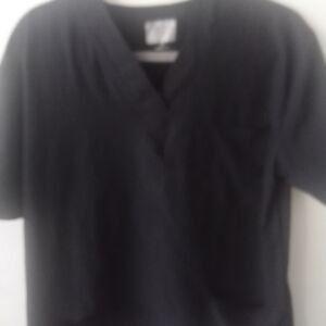 Black V-Neck Scrub Top
